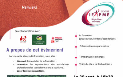 Formation gites et chambres d’hôtes IFAPME 2021